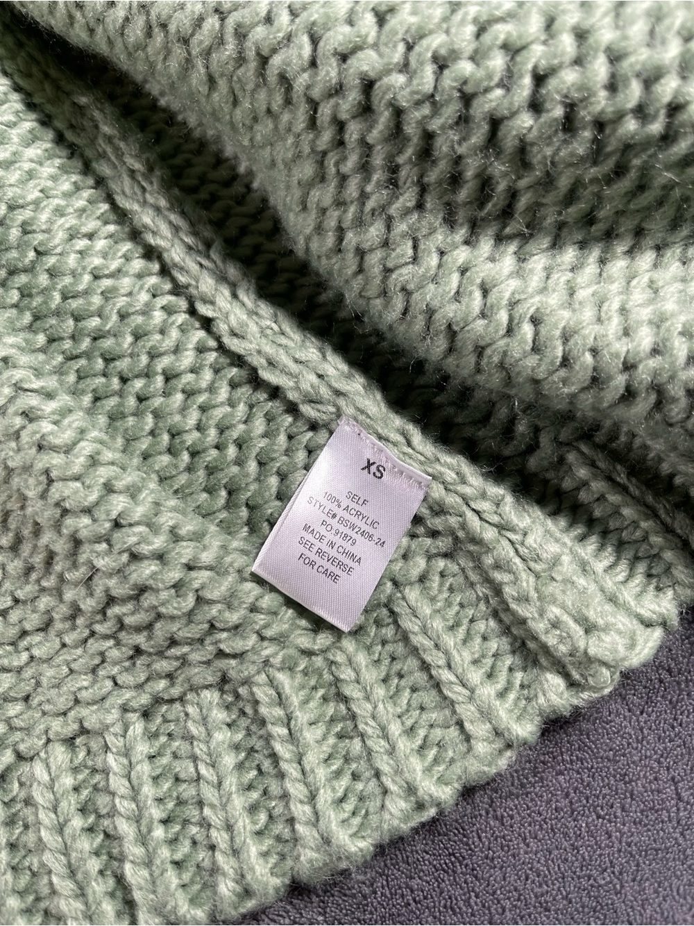 Altar’d State Chunky Knit Sage Green Daisy Appliqué Cardigan - Womens XS - Picture 6 of 6